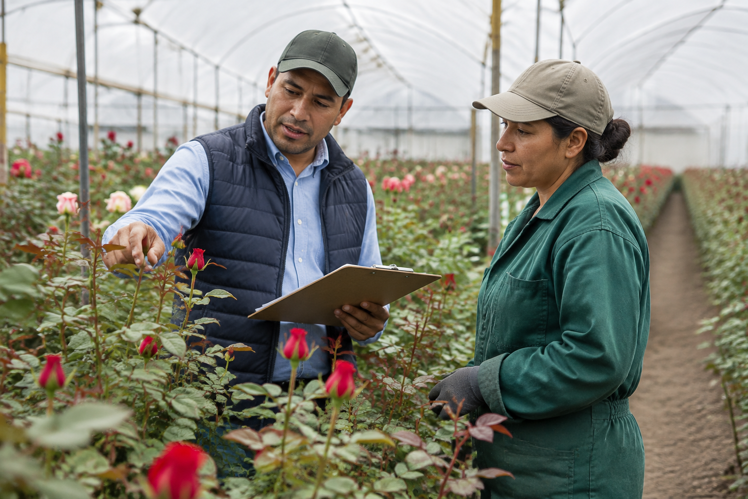 Asesoría técnica en una finca de flores colombiana