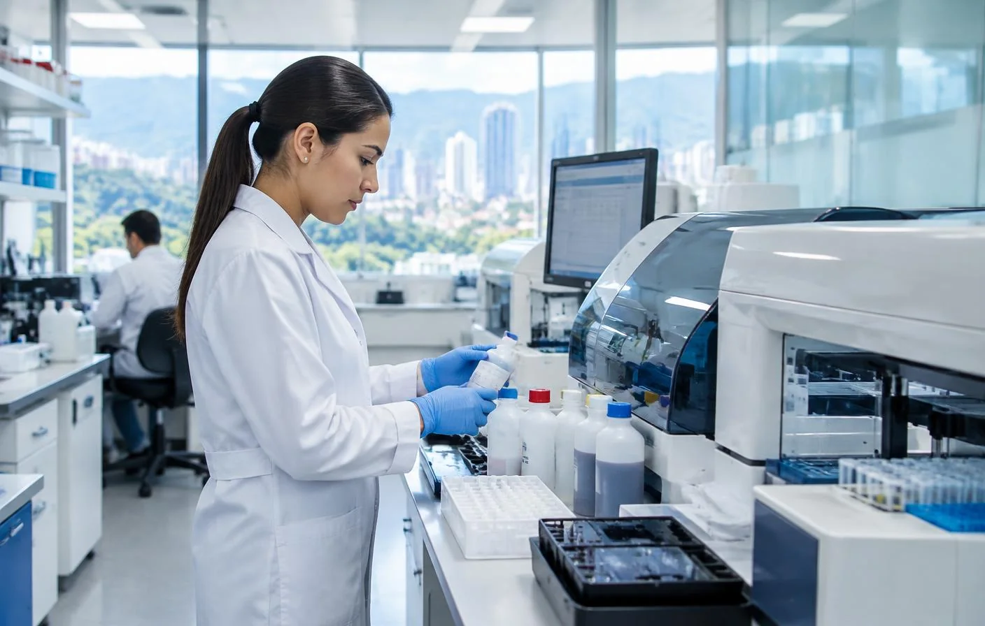 Laboratorio clínico equipado para análisis y diagnóstico