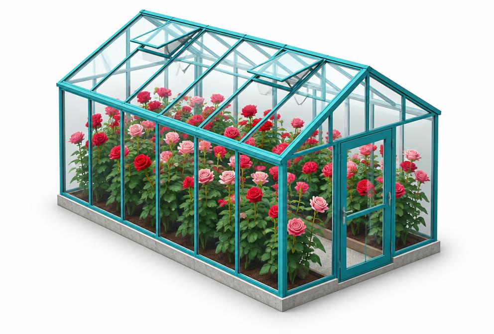 Ilustración tridimensional de floricultura